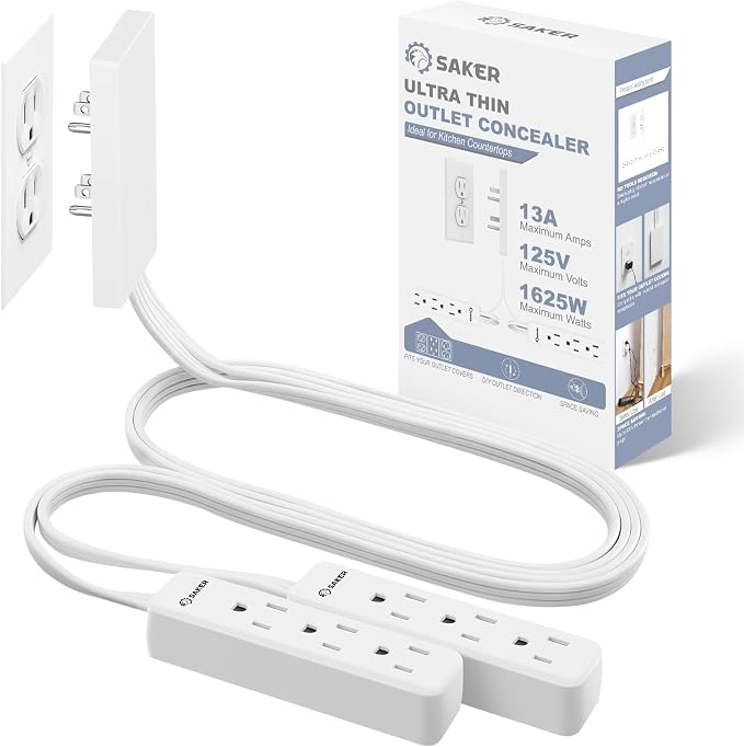 Saker Dual 5ft Flat Extension Cord by Saker