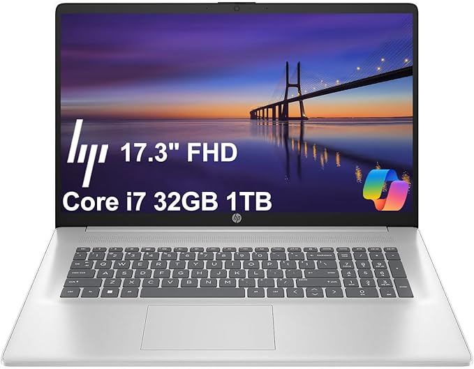 HP 17 Laptop for Business, Long Battery Life, Narrow Bezel, Numeric Keypad by ISTComputers