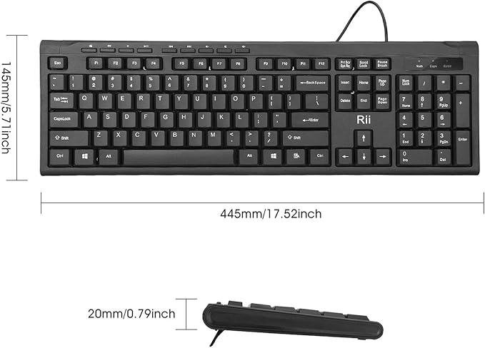 Rii RK907 Ultra-Slim Compact USB Wired Keyboard - Image 4