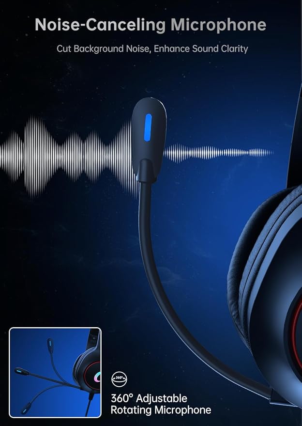 CM7002 Gaming Headset for PS5, Xbox Series, Surround Sound RGB Gaming Headphones - Image 5