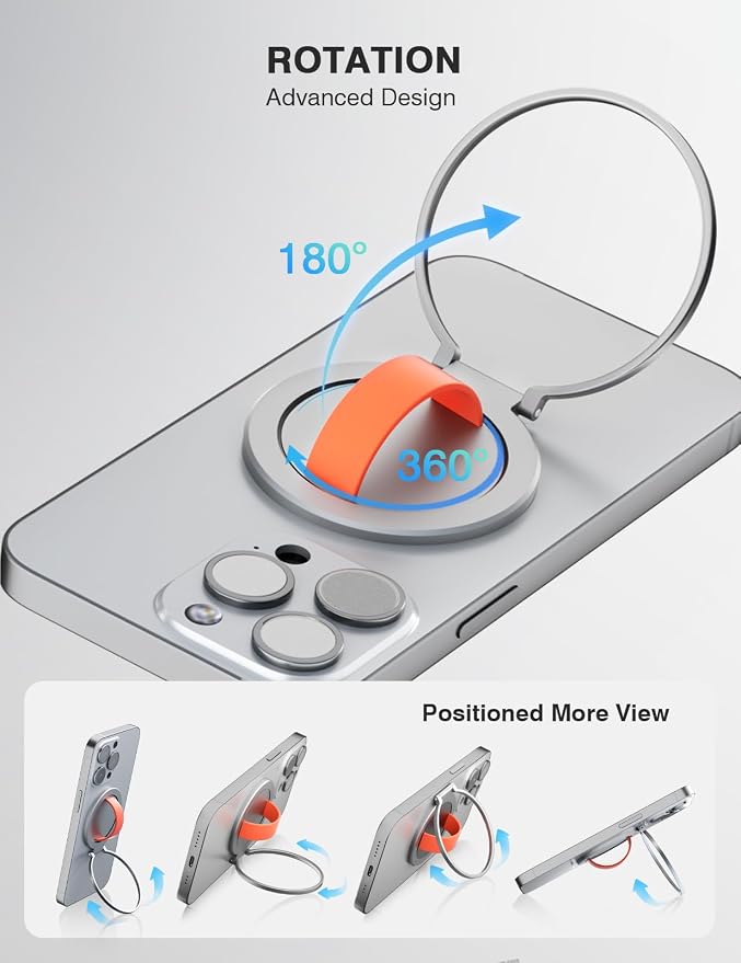 Grat 3 Magnetic Phone Grip Kickstand, 360° Rotatable Phone Loop Holder - Image 4