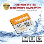 GIGASTONE 512GB Micro SD Card 4-Pack, A1 V30 4K Video Recording, Surveillance - Image 6
