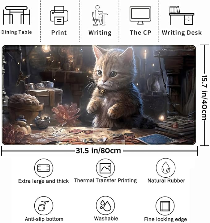 Lotus Cat XL Extended Large Gaming Mouse Pad - Image 3