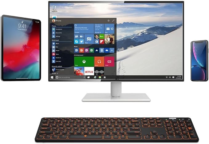 Arteck Universal Backlit 7-Colors & Adjustable Brightness Multi-Device Full - Image 7