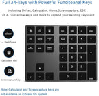 Bluetooth Number Pad, Aluminum Rechargeable Numeric Keypad Wireless 34-Keys - Image 2
