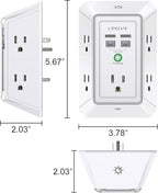 3-Sided Outlet Extender with Night Light - Image 7