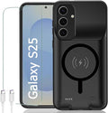 Battery Case for Galaxy S25, Slim Portable Protective Fast Charging Case Backup by KCKEBLM