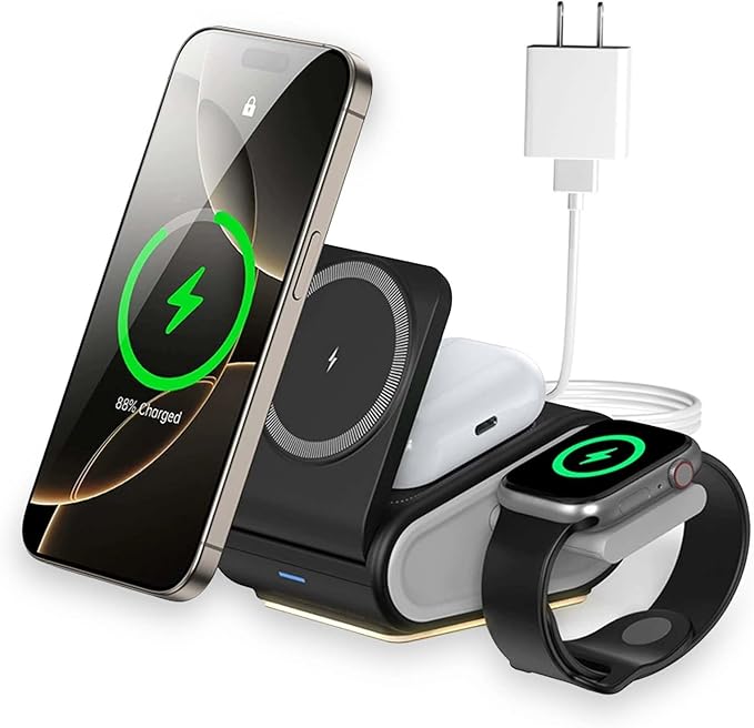 4 in 1 Wireless Charger for iPhone, Mag-Safe Charger for iPhone 16/15/14 Series by Oopaicnn