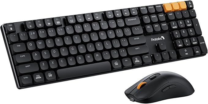 ProtoArc Mechanical Keyboard and Mouse, KM310 Wireless Rechargeable Aluminum by ProtoArc