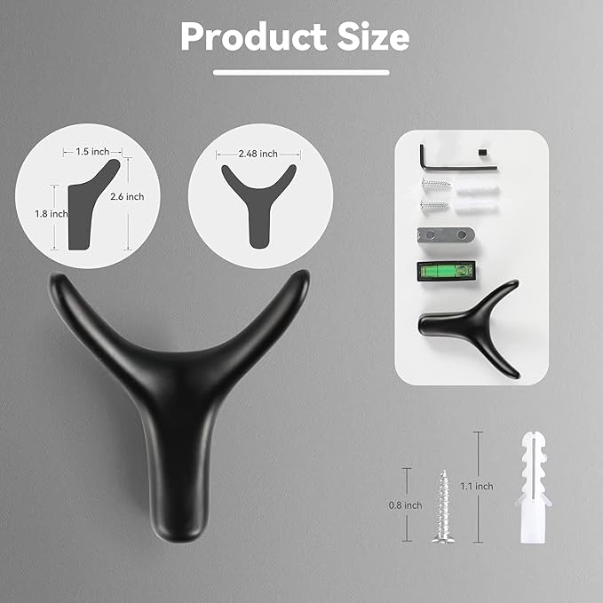 4 Packs Towel Hooks, Coat Hook Cow Head Wall Hooks, Metal Heavy Duty Wall Hooks - Image 2