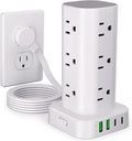 Power Strip Tower with Multiple Outlets, Flat Plug Surge Protector Tower by Unknown