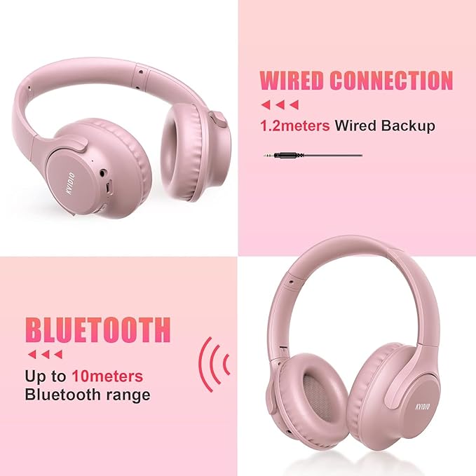 KVIDIO Bluetooth Headphones Over Ear, 65 Hours Playtime Wireless Headphones - Image 7