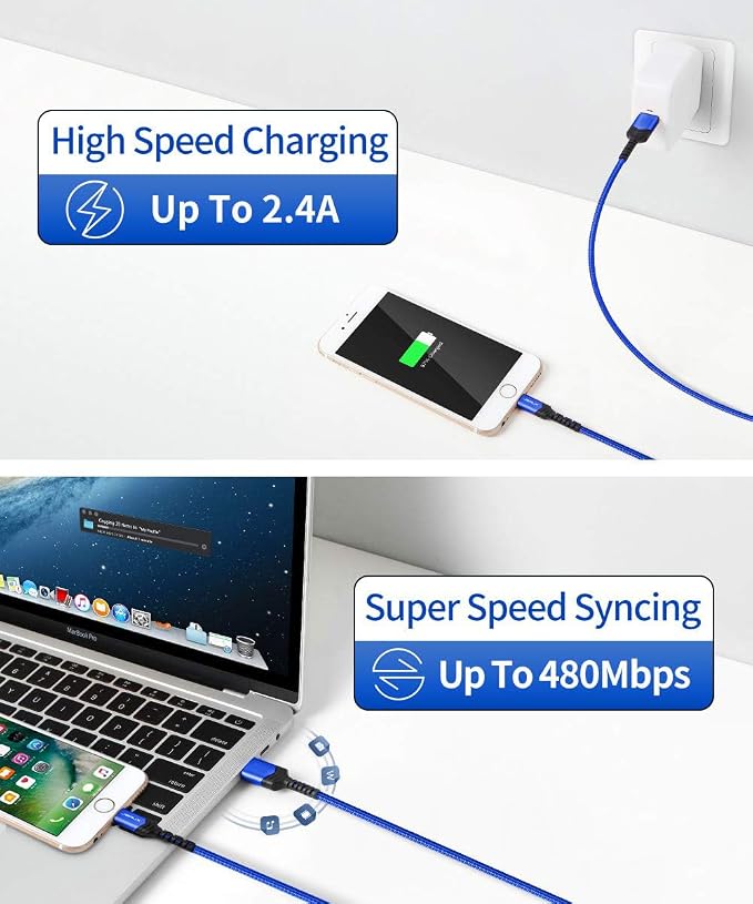 JSAUX for iPhone Charger Cable, MFi Certified Lightning Cable Fast Charging - Image 6