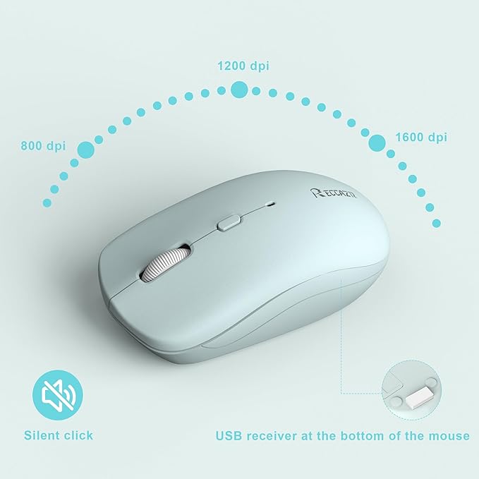 Wireless Keyboard and Mouse Combo, Full-Sized Wireless Keyboard and Adjustable - Image 8