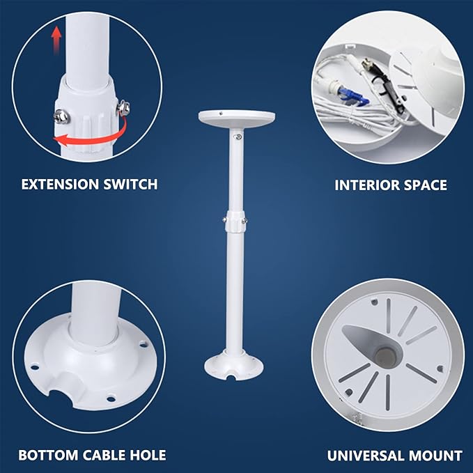 WiTi Extendable Pole Mount for Security Surveillance Cameras, Ceiling Mount - Image 3