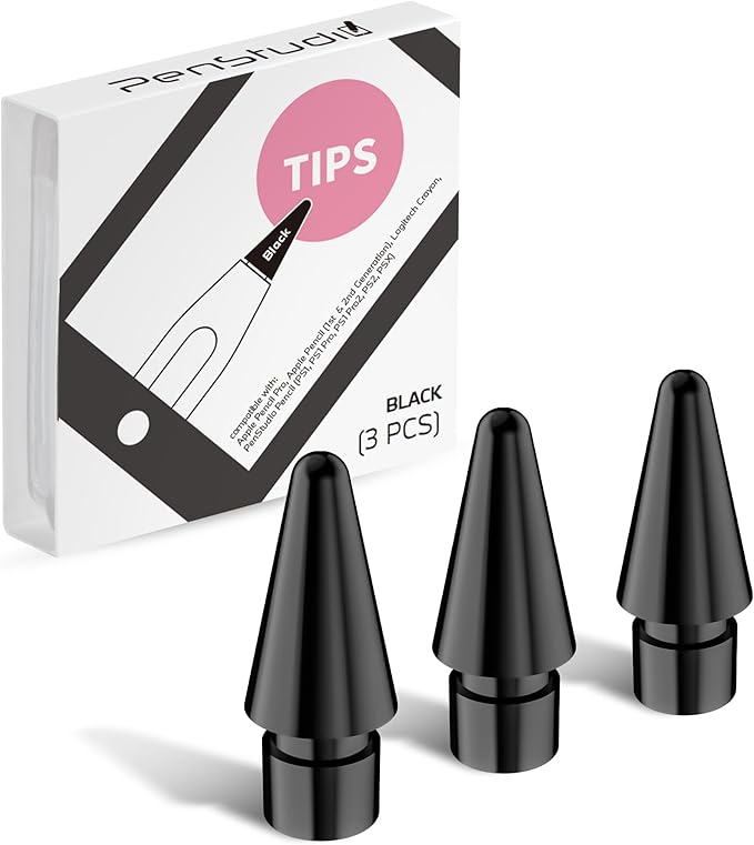 Replacement Tips for Apple Pencil Pro/1st/2nd &USB-C, 3 Pack High Sensitivity by Penstudio