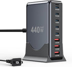 USB C Charger Block 440W Charging Station Hub, 8 Port GaN III Fast Charging by BODSEIEOU