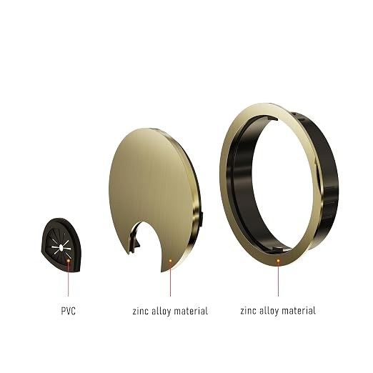 Desk Grommet 2-3/8 Inch 60mm, Zinc Alloy Computer Desk Wire Hole Cover - Image 3