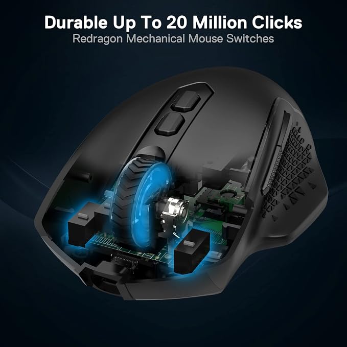 Redragon M810 Pro Wireless Gaming Mouse, 10000 DPI Wired/Wireless Gamer Mouse - Image 6