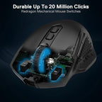 Redragon M810 Pro Wireless Gaming Mouse, 10000 DPI Wired/Wireless Gamer Mouse - Image 6