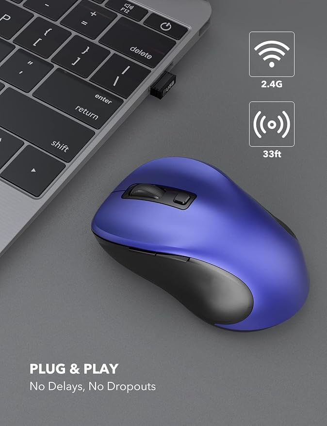 Trueque Wireless Mouse for Laptop, 2.4GHz Ergonomic Computer Mouse - Image 2