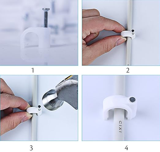 200 Pack Nail in Cable Clips Ethernet Cable Nails Tacks Clips 7mm - Image 3