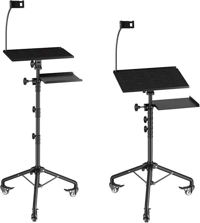 Projector Tripod Stand with Wheels, Portable Laptop Floor Support with Mouse - Image 9