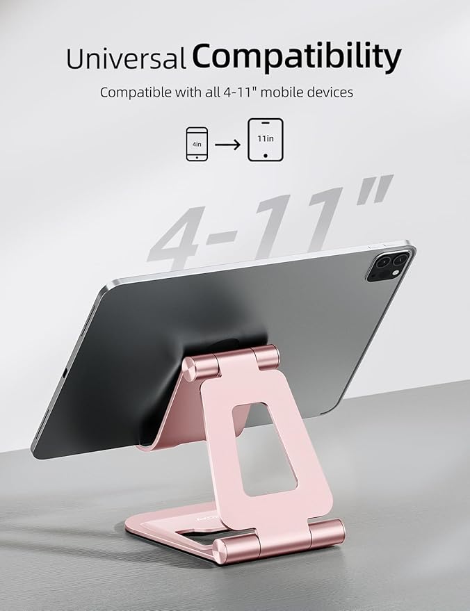 Nulaxy Aluminum Dual Foldable iPad Stand, Fully Adjustable Desktop Tablet Holder - Image 3