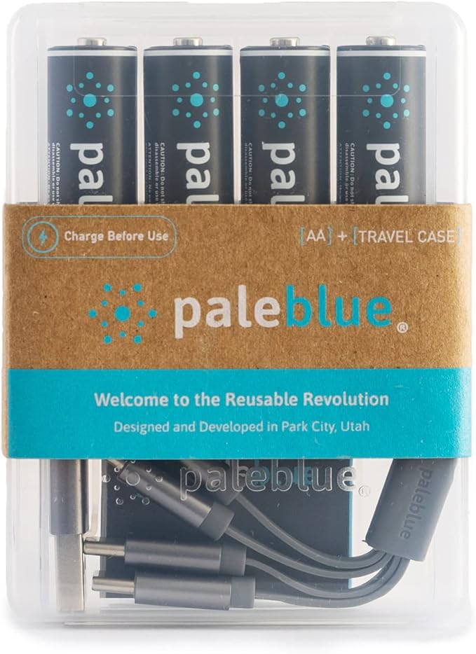 USB Rechargeable AA Batteries by Pale Blue, Lithium Ion 1.5v 1700 mAh, Charges - Image 2