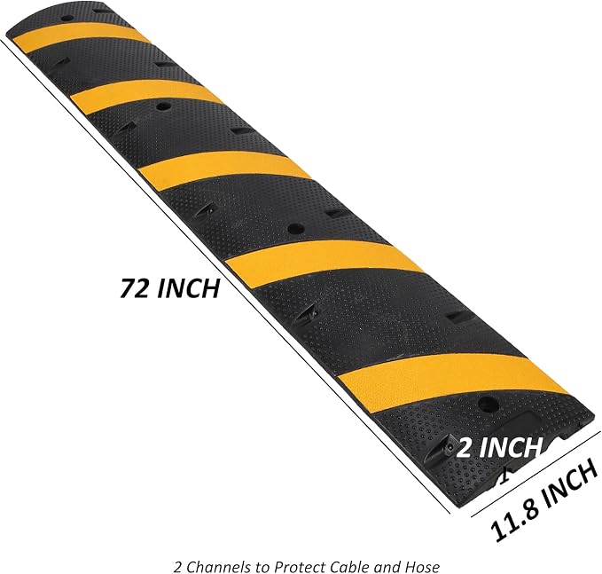 Garvee Speed Bump, 2 Pack 6 ft Rubber Speed Bumps - Image 2