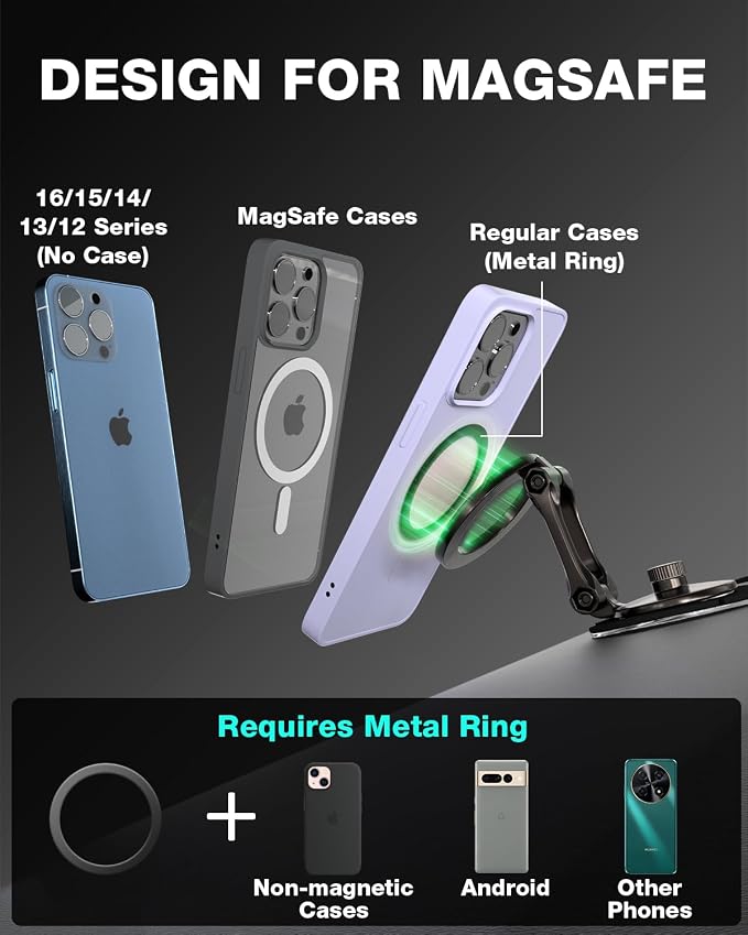 Smolink Magnetic Car Phone Holder, Zinc Alloy Material - Image 3