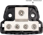 4 Way Power Distribution Block 1x 0/2/4 Gauge in 4X 4/8/10 Gauge Out Nickel - Image 4