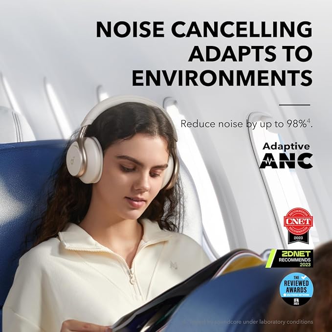 Soundcore by Anker, Space One, Active Noise Cancelling Headphones, 2X Stronger - Image 4