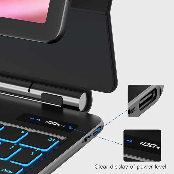 Magentic Keyboard Case for Samsung Galaxy Tab S10+/ S9+ /S9 FE+/S8+/S7+/S7 FE - Image 7