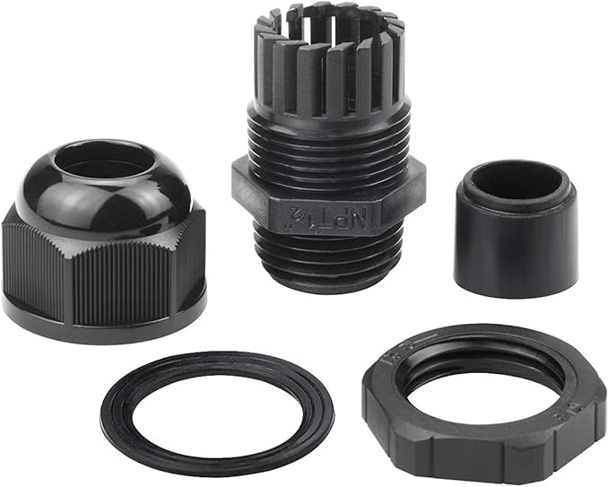 25 Pcs 1/2" IP68 Strain Relief Nylon Cord Grip NPT Cable Glands Adjustable UL - Image 4