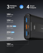 VRURC Portable Charger, 20000mAh Small Power Bank, 22.5W Fast Charging Battery - Image 4