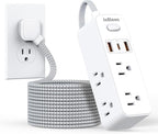 Extension Cord with Multiple outlets, 10 Ft Braided Power Cord, 6 Widely by JcBlaon