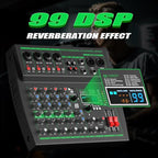 MW-6 black 6-Channel Professional DJ Audio Mixer Portable Controller Mixer - Image 5