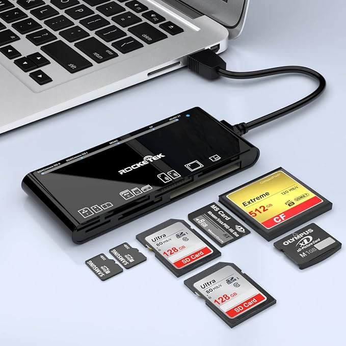 USB3.0 Multi-Card Reader, SD/TF/CF/Micro SD/XD/MS 7 in 1 Fast 5Gbps Memory Card by Rocketek