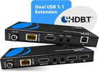 OREI 4K KVM HDMI Extender Over LAN HDBaseT PoC Single CAT5e/CAT6A/CAT7 Cable 4K - Image 2