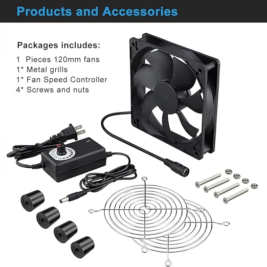 Wathai 120mm x 25mm AC Powered Computer Fan - Image 6