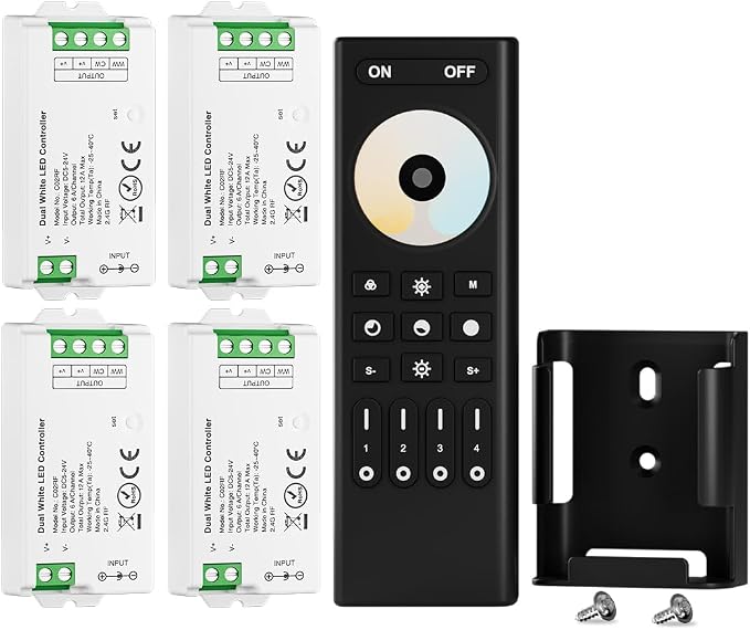BTF-LIGHTING RF 2.4GHz Wireless Remote RC02RFB &4PCS C02RF Tuya Controller Kit by BTF-LIGHTING