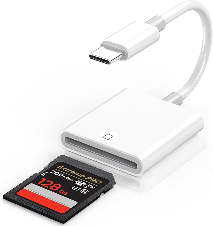 iPhone SD Card Reader USB C, Digital Camera Adapter iPhone 16, Trail Camera SD by MTIQHS