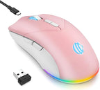 Wireless Bluetooth Mouse, 2.4G and Bluetooth 5.2 Ergonomic Rechargeable USB by mobiproduct