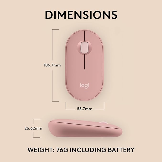 Logitech Pebble Mouse 2 M350s Slim Bluetooth Wireless Mouse, Lightweight - Image 8
