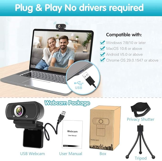 Webcam HD 1080p, Live Streaming HD Camera - Image 7