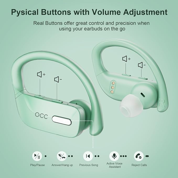 occiam Wireless Earbuds Bluetooth Headphones 48H Play Back Earphones in Ear - Image 4