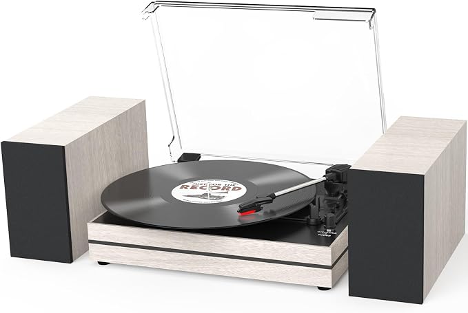 Record Player for Vinyl with External Speakers, Belt-Drive Turntable with Dual - Image 9