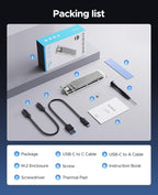 ORICO M.2 NVMe SSD Enclosure, USB 3.2 Gen 2, Transparent External Solid State - Image 7