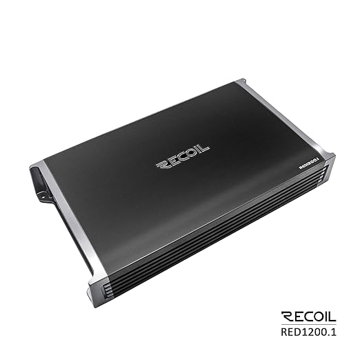 Recoil RED1200-1 2500 Watts Class-D Strappable Car Audio Mono-Block Subwoofer - Image 2